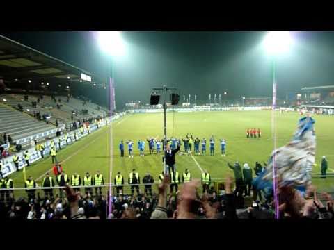 16.02.2011, VfR Aalen vs. F. C. Hansa Rostock (Nach dem Abpfiff im Gästeblock)