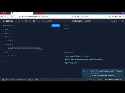 Dart Null Safety - Nullable and Non-Nullable types