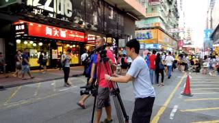 TVB攝影師在旺角行人專用區拍攝