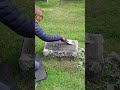 Cleaning Alice Williams Headstone