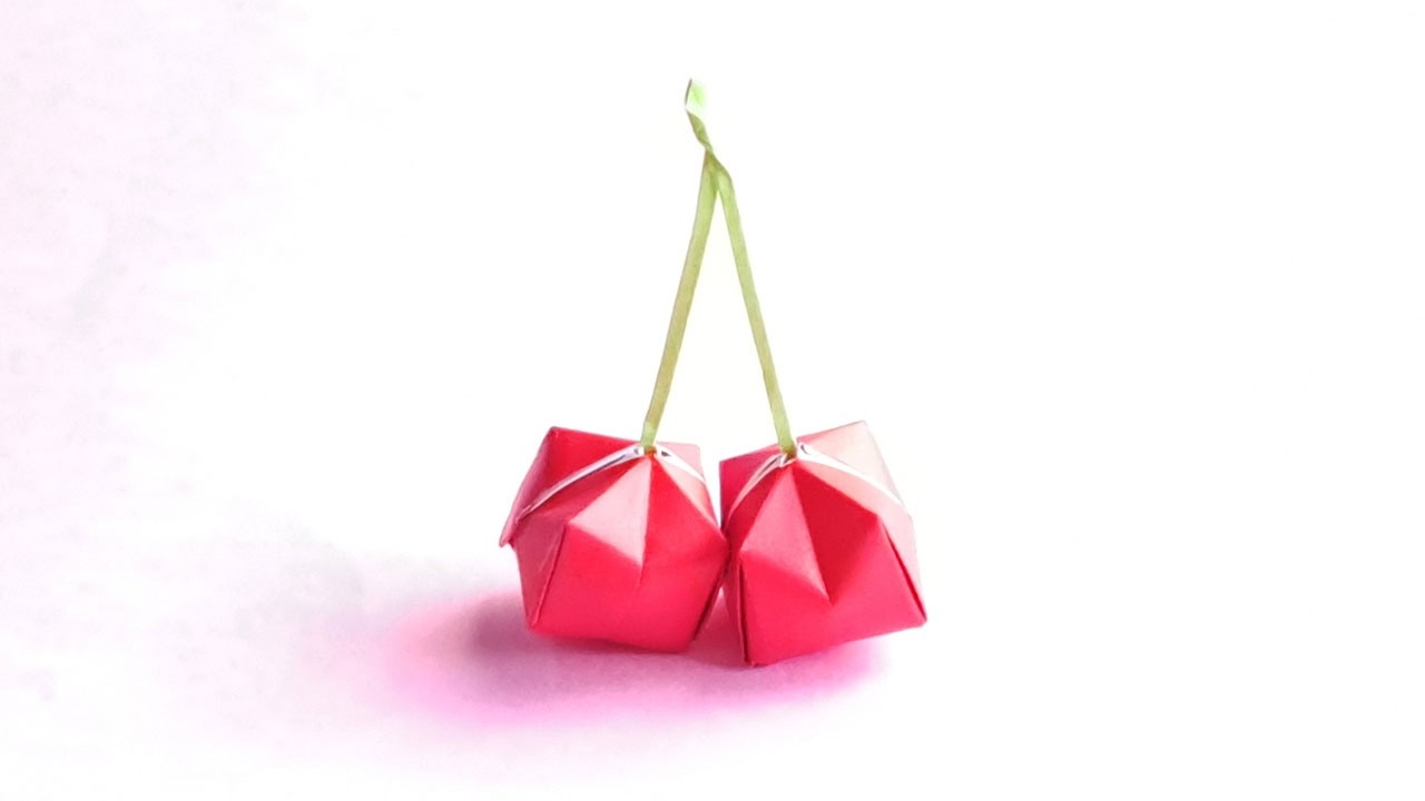 Origami Cherry – Easy Paper Craft for Kids 🍒 @origamioriart