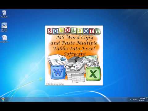 MS Word Copy and Paste Multiple Tables Into Excel Software