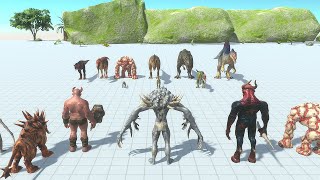 CARNIVORE DINOSAURS WITH LAVA GOLEM VS FACTION - Animal Revolt Battle Simulator