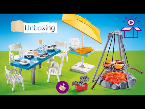 Unboxing Playmobil Barbecue with seating area 9818