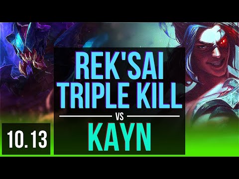 REK'SAI vs KAYN (JUNGLE) | 4 early solo kills, Triple Kill, 700+ games | EUW Diamond | v10.13