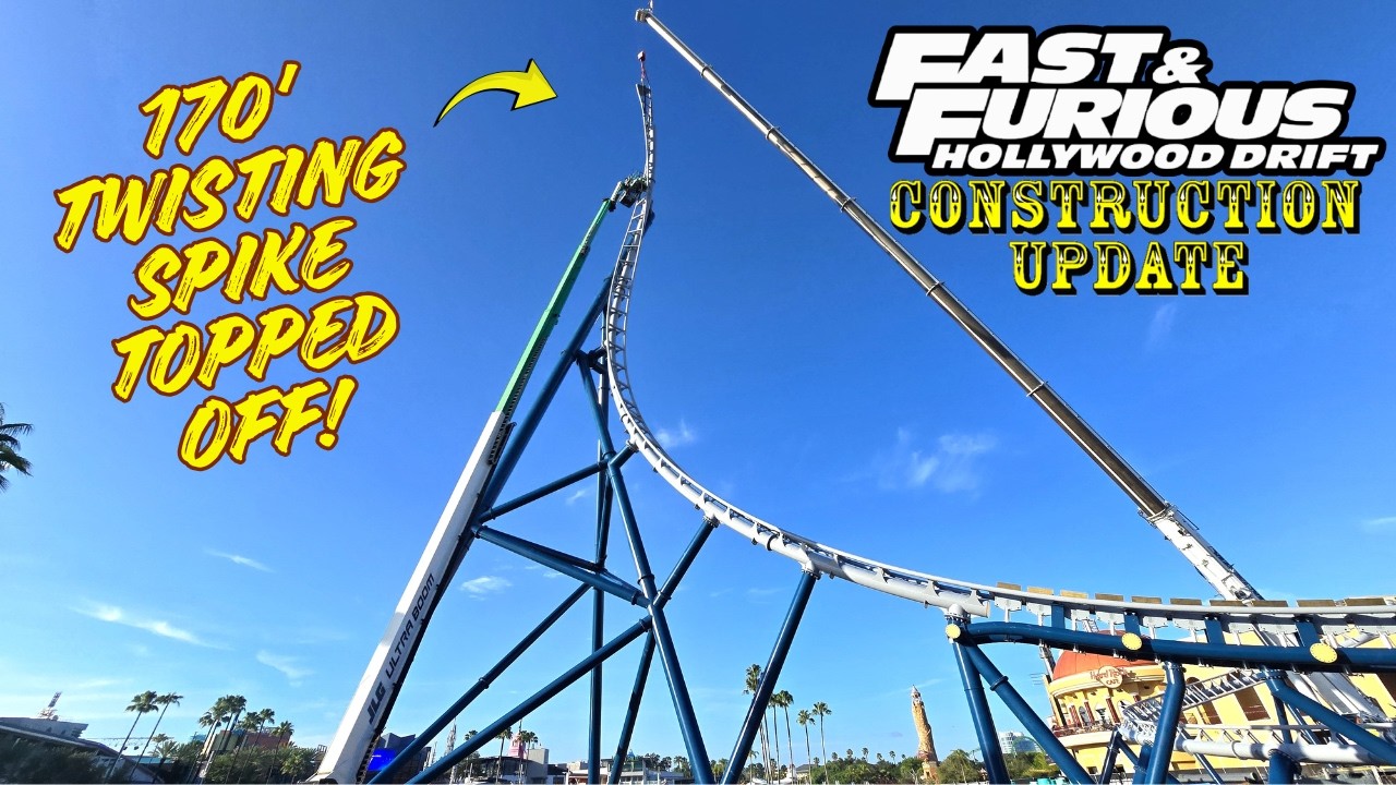 Universal Orlando Resort Fast & Furious: Hollywood Drift Roller Coaster Construction Update 7.1.26