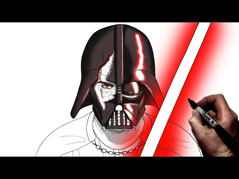 How To Draw Darth Vader (Cracked Helmet) | Step By Step | Star Wars