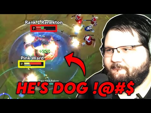 Pink ward faces Rank 1 Renekton and gets TILTED while being 299 IQ