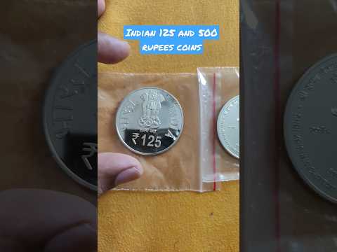 Rare Indian 125 & 500 rupees silver unc commemorative coins|bad ninja status| #reels #trending#viral