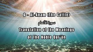 6 - Al-Anam (The Cattle)سورة الأنعام Translation of the Meanings of The Noble Qur'ān