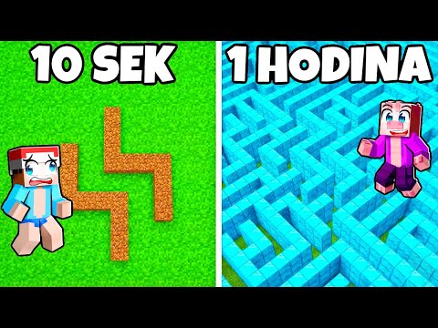 10 SEKUND vs 1 HODINA na STAVEBNÍ SOUTĚŽ OBŘÍHO BLUDIŠTĚ v Minecraftu!