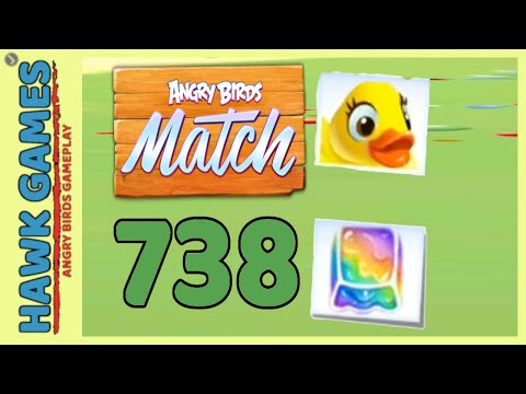 Angry Birds Match ⭐ Level 738 - Walkthrough, No Boosters