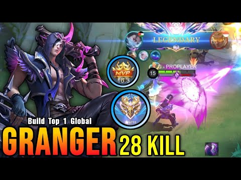 28 Kills!! Killing Machine Granger MVP 16.3 Points!! - Build Top 1 Global Granger ~ MLBB