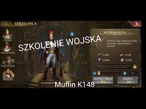 Muffin K148 - POLISH - trening wojska - pojemność szkolenia - koszt szkolenia guns of glory