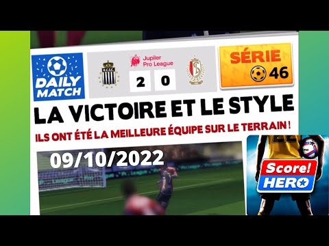 HARD LEVEL !! Sporting Charleroi/Standard de Liège - Score Hero 2 - Daily Match 9 octobre