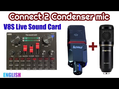 Connect 2 Condenser Microphones to V8S Sound Card