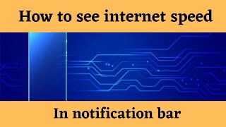 How to see network speed in notification bar #shorts