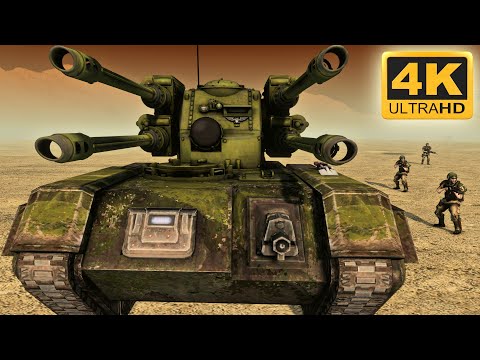 IMPERIAL GUARD vs NECRONS - Men of War: Warhammer 40k Mod (4K)