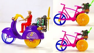 How to make a DC Motor scooter & cycle / Simple inventions DC motor / Amazing DC motor ideas