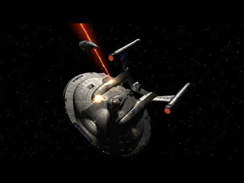 Romulan Drone ship fights to escape