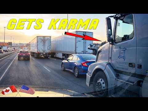 TAILGATING TRUCKER MET HIS MATCH