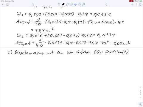 Massivbau 1 - Beispiel 4  Biegebemessung mit Normalkraft und Druckbewehrung (Teil 3)
