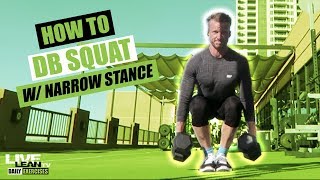 DUMBBELL SQUAT With NARROW STANCE exercise video thumbnail