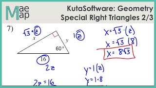 KutaSoftware: Geometry- Special Right Triangles Part 2