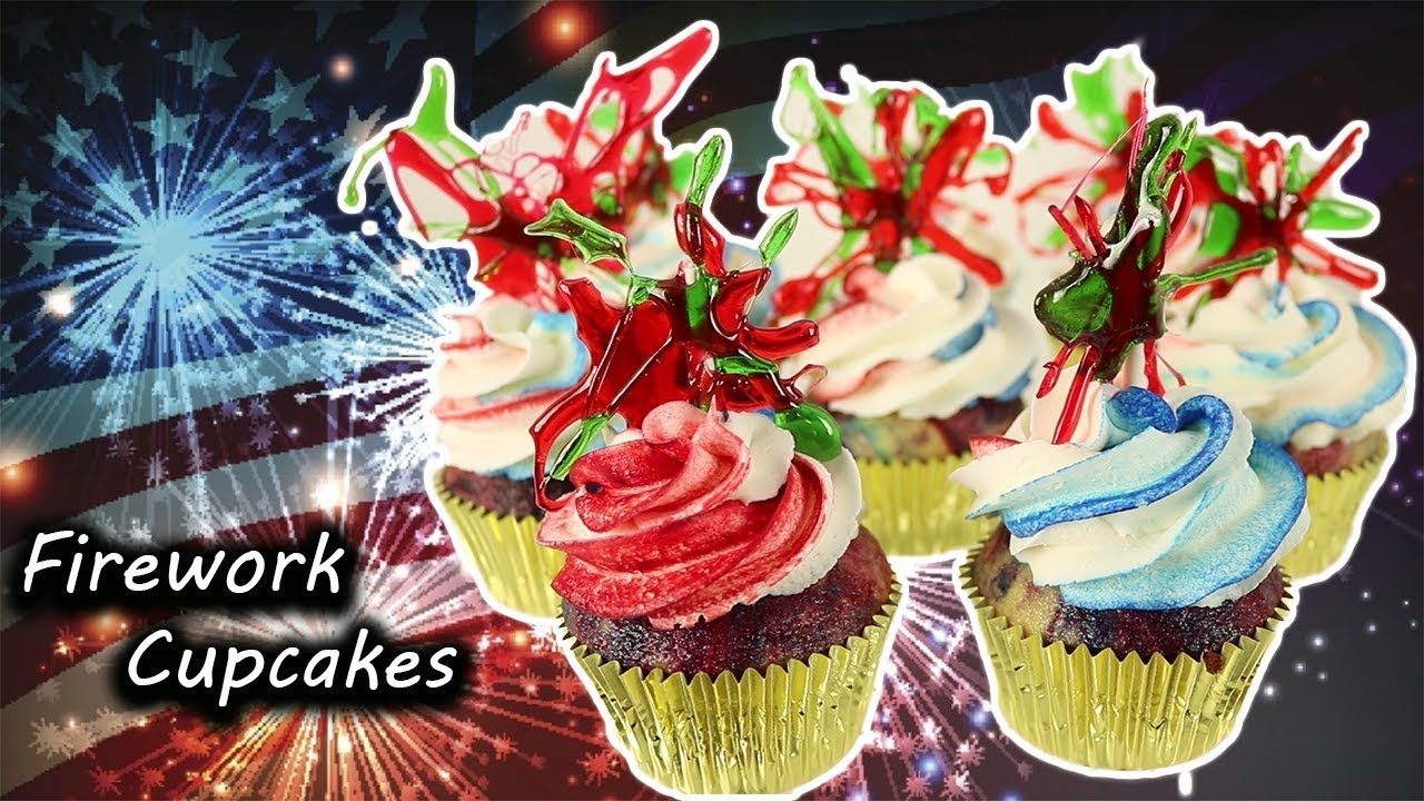 DIY 4th of july Desserts, Firework Cupcakes