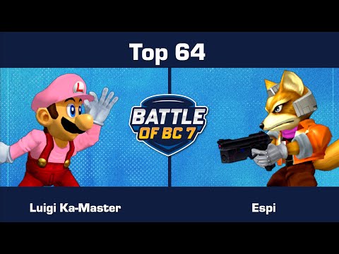 Luigi Ka-Master (Luigi) vs Espi (Fox) - Top 64 - Melee Singles | BoBC7