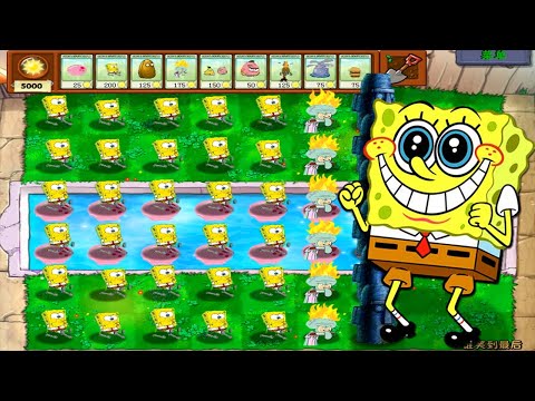 100% REPEATER Spongebob VS All Zombies - ZomBotany | Plants vs Mod Spongebob