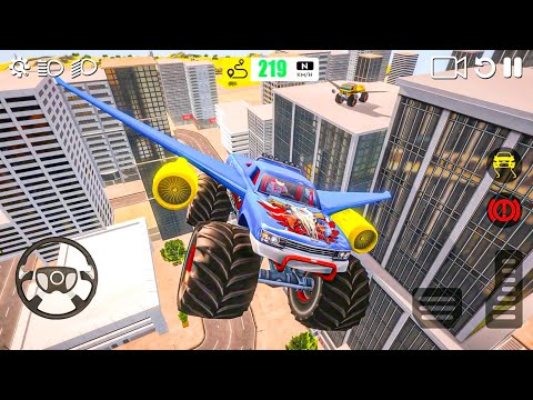 Flying Futuristic Monster Truck Stunt Driving and Racing Simulator - Android Gameplay.