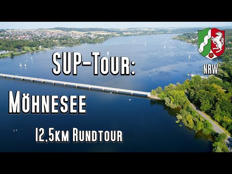 SUP - Tour: Möhnesee das "westfälische Meer". 12,5 km Runde im östlichen Ausläufer. Standuppaddling
