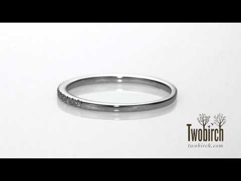 0.115 Carat Double Shared Prong Matching Wedding Ring - TwoBirch TB-BND-0076-WG-B