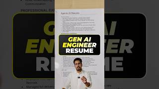 Resume Template, To Get Hired as AI Engineer #genai #resume #career