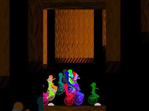 unicycle crush - survival stickman unicycle race in algodoo