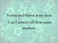 Vanessa Carlton - Heroes and Thieves Lyric Video