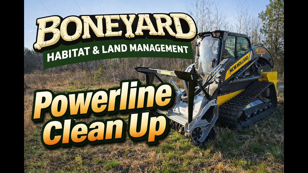 Power Line Stump Mulching with New Holland C332 & FAE