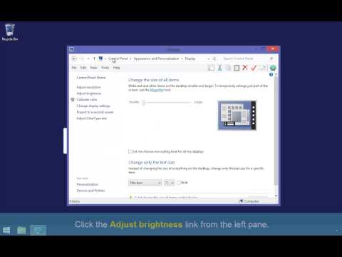 Adjust Screen Brightness in Windows 8/8.1