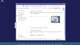 Adjust Screen Brightness in Windows 8/8.1