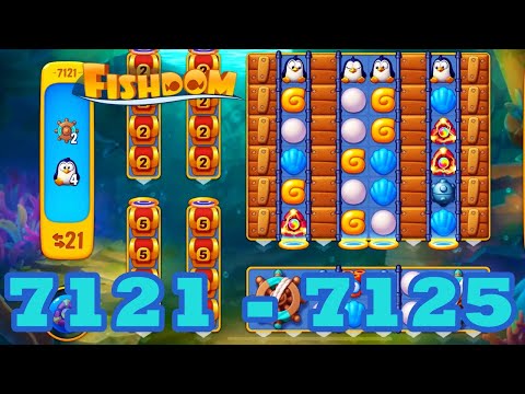 Fishdom Level 7121 - 7125 HD Walkthrough | 3 match puzzle | gameplay | android | 7122 | 7123 | 7124