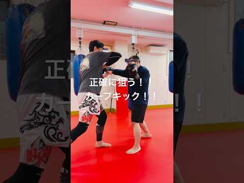 [キックボクシング　トレーニング　格闘技] 正確に狙う！！　カーフキック！！　#キックボクシング #トレーニング #格闘技