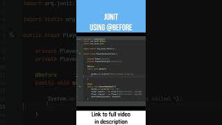 Using the Before Annotation with JUnit
