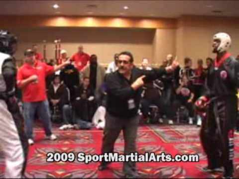 Ryan McGriff v Michael Jefferson - Men's team sparring - 2009 Amerikick Internationals