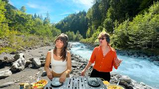 Soft Jazz House Music Mix & Outdoor Cooking In Nature | Chill River Picnic | Road Trip Playlist