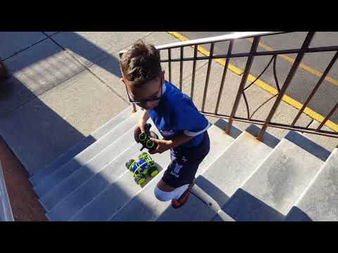 Driving FastLane RC Car Down Stairs