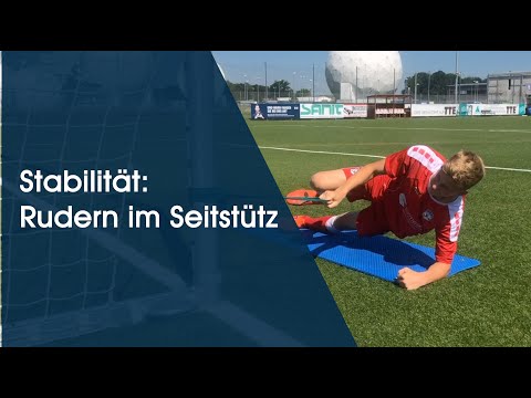 Stabilität durch Rudern im Seitstütz - Athletiktraining am Deutschen Fußball Internat