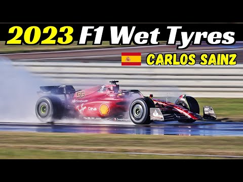 NEW 2023 Pirelli F1 Wet Tyres Testing - Carlos Sainz & Ferrari F1-75 - Fiorano Circuit, Dec 6, 2022