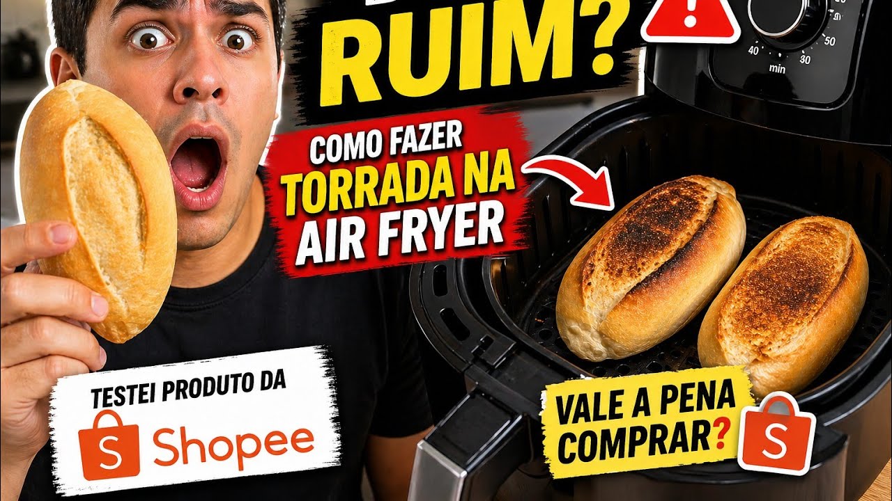 COMO FAZER TORRADA NA AIR FRYER  Fiz torrada com produto da Shopee Testei produto Shopee DEU RUIM?