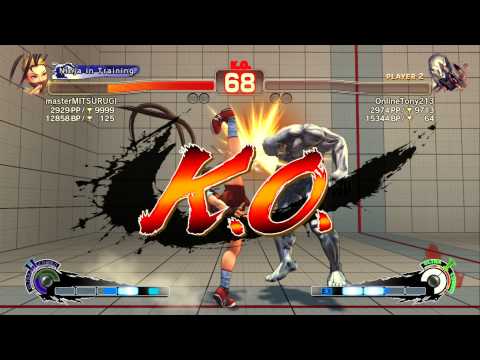 SSF4:A.E. :masterMITSURUGI vs OnlineTony213 in Ranked on XBL. 3 Matches